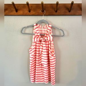J. Crew Sleeveless Silk Blouse | Pink and White Stripes